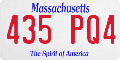 MA license plate 435PQ4