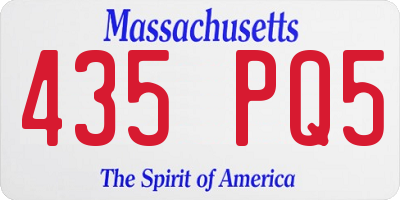 MA license plate 435PQ5