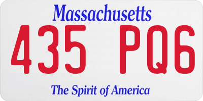 MA license plate 435PQ6
