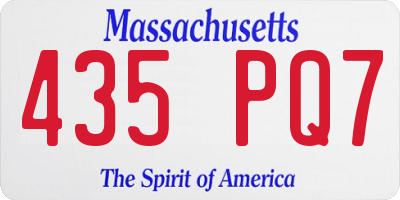 MA license plate 435PQ7
