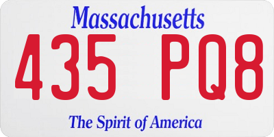 MA license plate 435PQ8