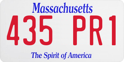 MA license plate 435PR1