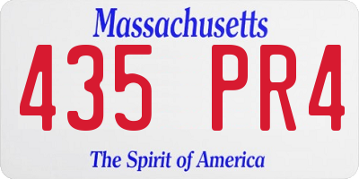 MA license plate 435PR4