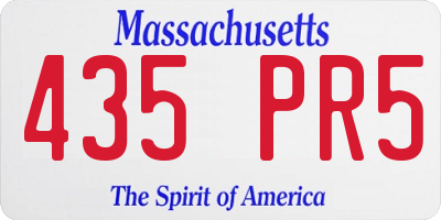 MA license plate 435PR5