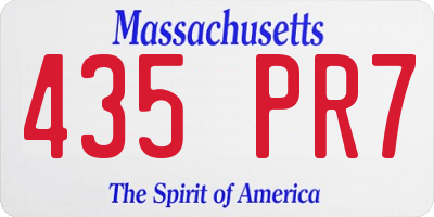 MA license plate 435PR7