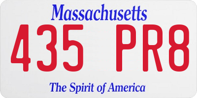 MA license plate 435PR8