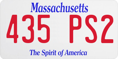 MA license plate 435PS2