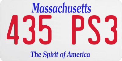 MA license plate 435PS3