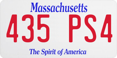 MA license plate 435PS4