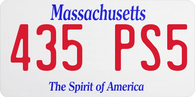 MA license plate 435PS5