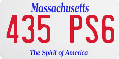 MA license plate 435PS6
