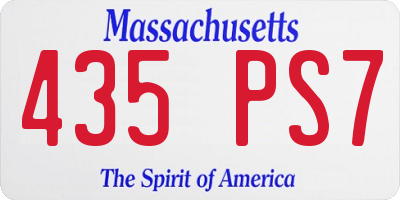 MA license plate 435PS7