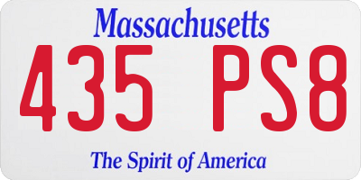 MA license plate 435PS8