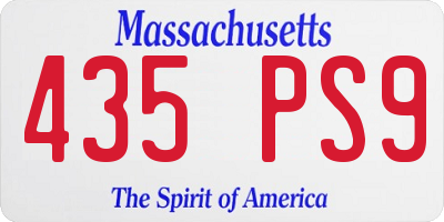 MA license plate 435PS9