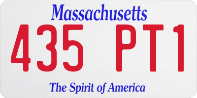 MA license plate 435PT1