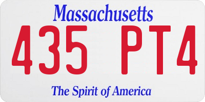 MA license plate 435PT4