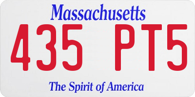 MA license plate 435PT5