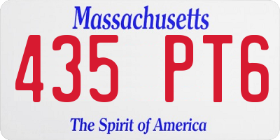 MA license plate 435PT6