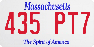 MA license plate 435PT7