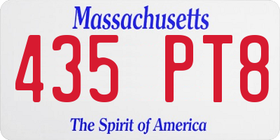 MA license plate 435PT8