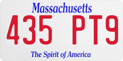 MA license plate 435PT9