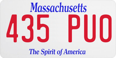 MA license plate 435PU0