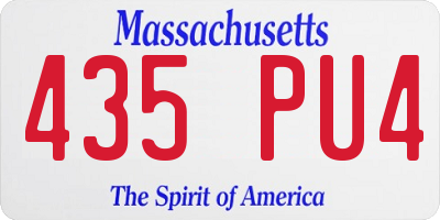 MA license plate 435PU4