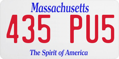 MA license plate 435PU5