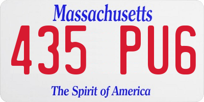 MA license plate 435PU6