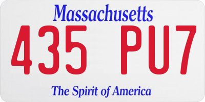 MA license plate 435PU7