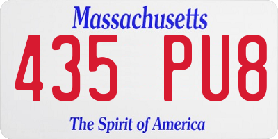 MA license plate 435PU8