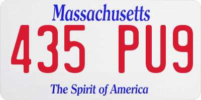 MA license plate 435PU9