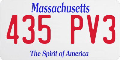 MA license plate 435PV3