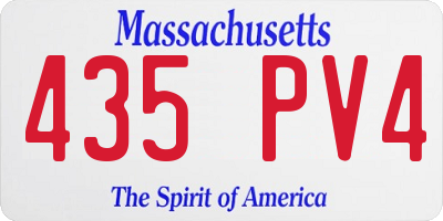 MA license plate 435PV4