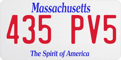 MA license plate 435PV5