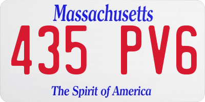 MA license plate 435PV6