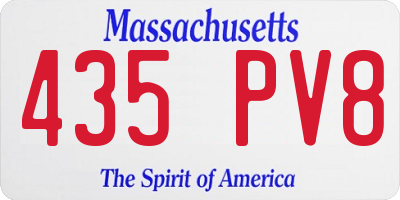 MA license plate 435PV8