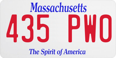 MA license plate 435PW0
