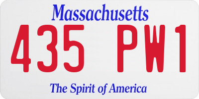 MA license plate 435PW1