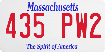 MA license plate 435PW2
