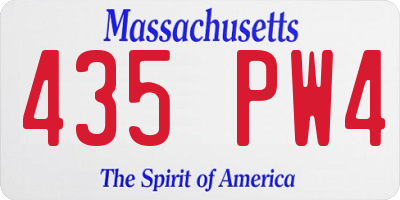 MA license plate 435PW4