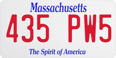 MA license plate 435PW5