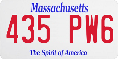 MA license plate 435PW6