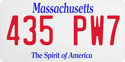 MA license plate 435PW7