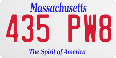 MA license plate 435PW8