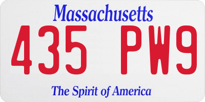 MA license plate 435PW9