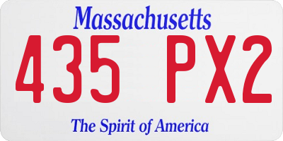 MA license plate 435PX2