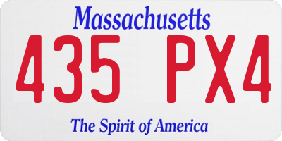MA license plate 435PX4