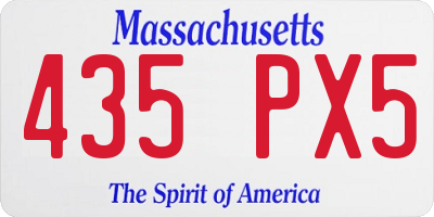 MA license plate 435PX5