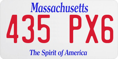 MA license plate 435PX6